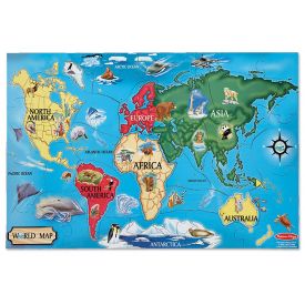 Melissa & Doug - World Map Jumbo Jigsaw Floor Puzzle 