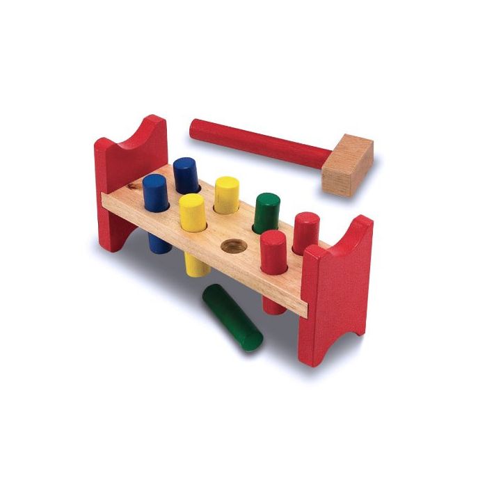 Melissa & Doug - Deluxe Wooden Pound-A-Peg Toy With Hammer
