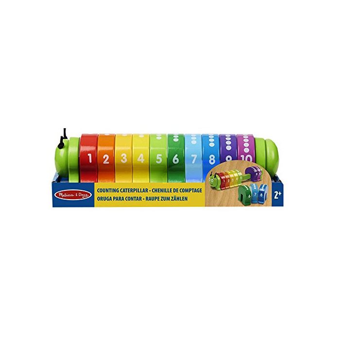 Melissa & Doug - Counting Caterpillar - Classic Wooden Toy With 10 Colorful Numbered Segments