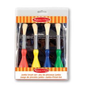 Melissa & Doug - Jumbo Brush Set - 4-Pack, Paintbrushes in Red, Blue, Green, Yellow