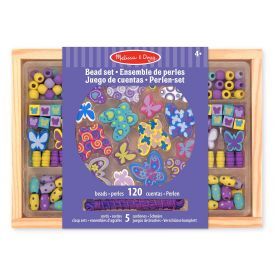 Melissa & Doug - Butterfly Friends Wooden Bead Set With 150+ Beads for Jewelry-Making