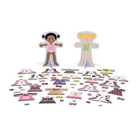 Melissa & Doug Tops and Tights Magnetic Dress-Up Wooden Doll Pretend Play Set (56+ pcs)