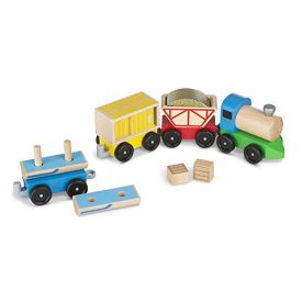 Melissa & Doug Cargo Train - Classic Wooden Toy (4 linking cars, approx. 12.7 cm long each)