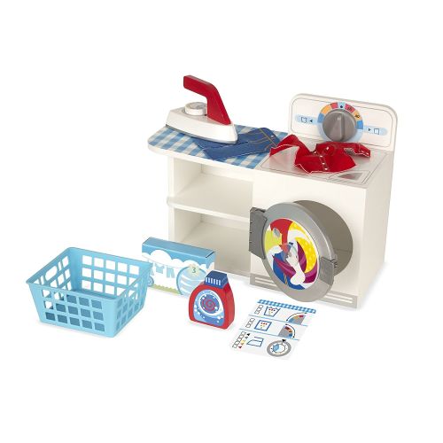 Melissa & Doug Wash, Dry and Iron Play Set - Pretend Play Laundry ...