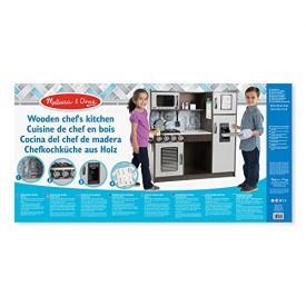 Melissa and Doug Wooden Chef’s Pretend Play Toy Kitchen With “Ice” Cube Dispenser – Charcoal