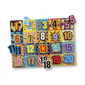 Melissa and Doug Jumbo Numbers Wooden Chunky Puzzle (20 pcs)