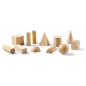 Wooden Geometric Solids (Set of 12)