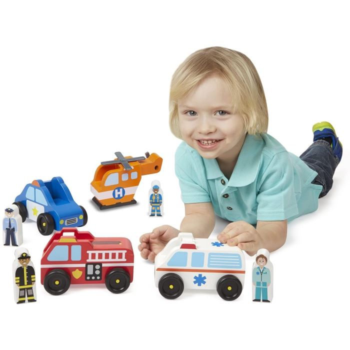 Melissa and doug emergency vehicle set online