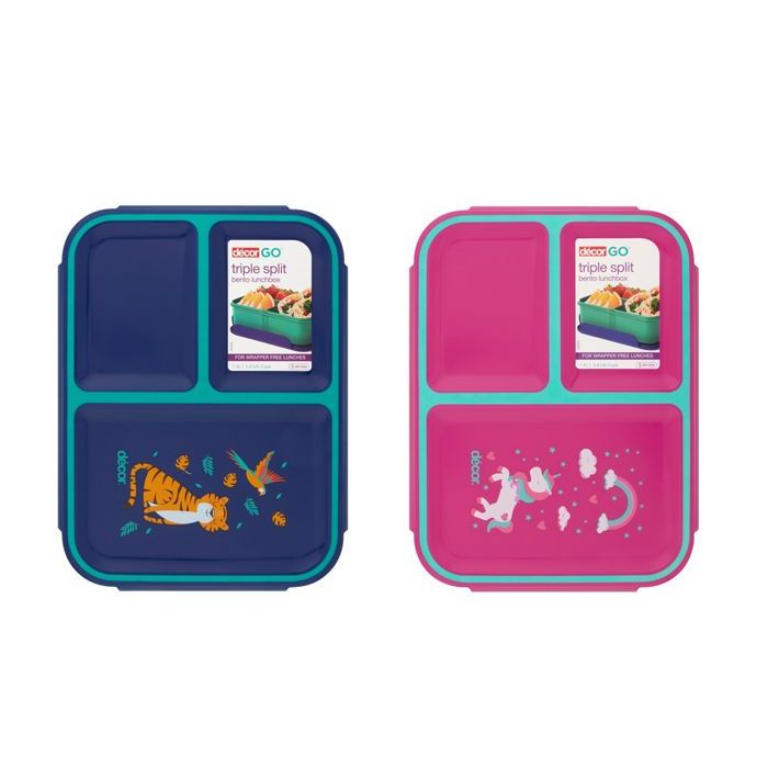 Compact Triple Split Bento Lunch Box 1.4L Triple Split Bento Lunch Box