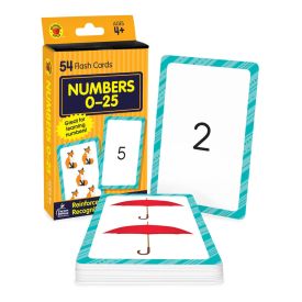 Numbers 0-25 flash cards