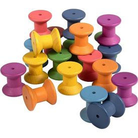 TickiT Rainbow Wooden Spools - Set of 21 - Assorted Colors