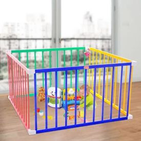 Tikk Tokk BOSS Coloured Square Playpen ,Timber