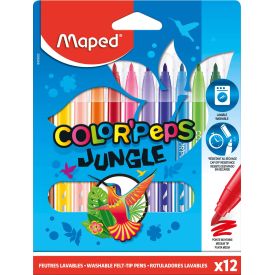Maped Color Peps Jungle Colouring Felt Tip Pens (Pack of 12)