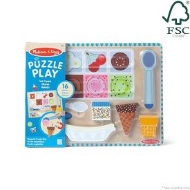 Wooden magnetic ice cream puzzle and play set