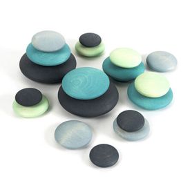 TTS Wooden Stacking Pastel Pebbles 4pk