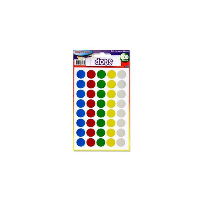 Crafty Bitz Pkt.200 Stickers - Round - Dots