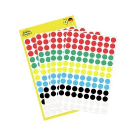 Labels Dots Stickers Ø 8mm Assorted x416 Avery-Zweckform