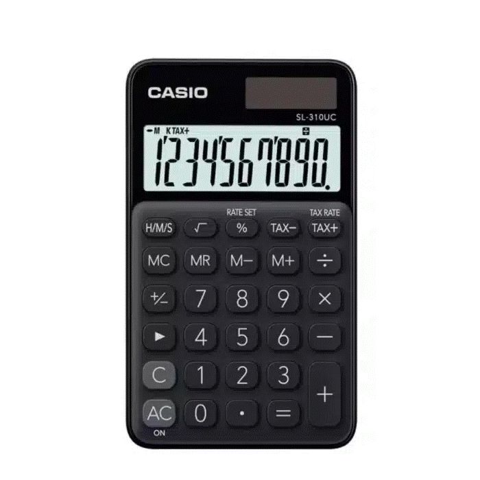 Casio calculator 10 digits - Solar - Black