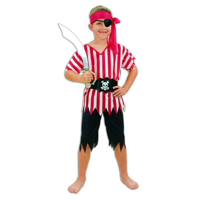Pirate Boys Stripey Fancy Dress Costume