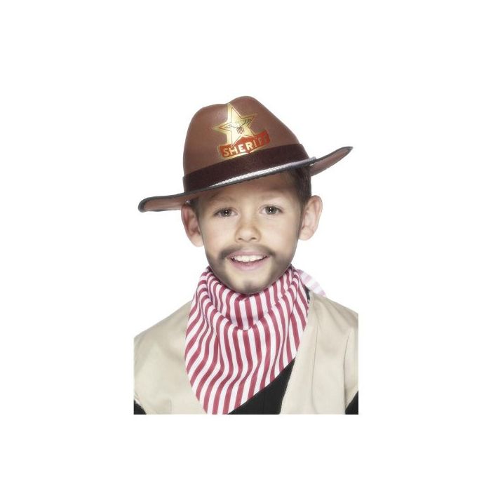 Smiffy's Cowboy Hat with Sheriff Badge - Brown
